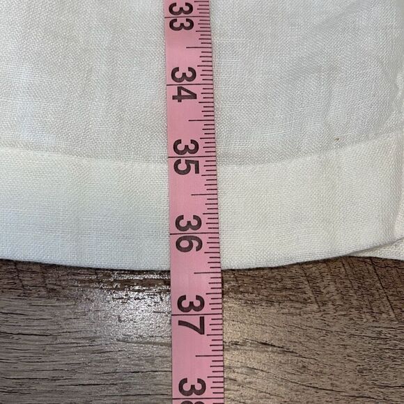 Faherty Womens‎ Bria Sleeveless Lace Trim Linen Belted Dress Cream Size Small - Picture 14 of 14